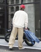 【#Re:room】VINTAGE WASHED COLOR TUCK WIDE PANTS［REP306］