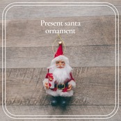 ”[10%off]Christmas sale12/12 12:00~12/15★即納”Present Santa ornament[17cm]: サンタクロース オーナメント オブジェ クリスマス 撮影小物