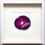 Wall letter◇sparkling pink ／ Wall decor／calligraphy agate slice／handwritten／ウォールデコ カリグラフィー アゲートスライス 