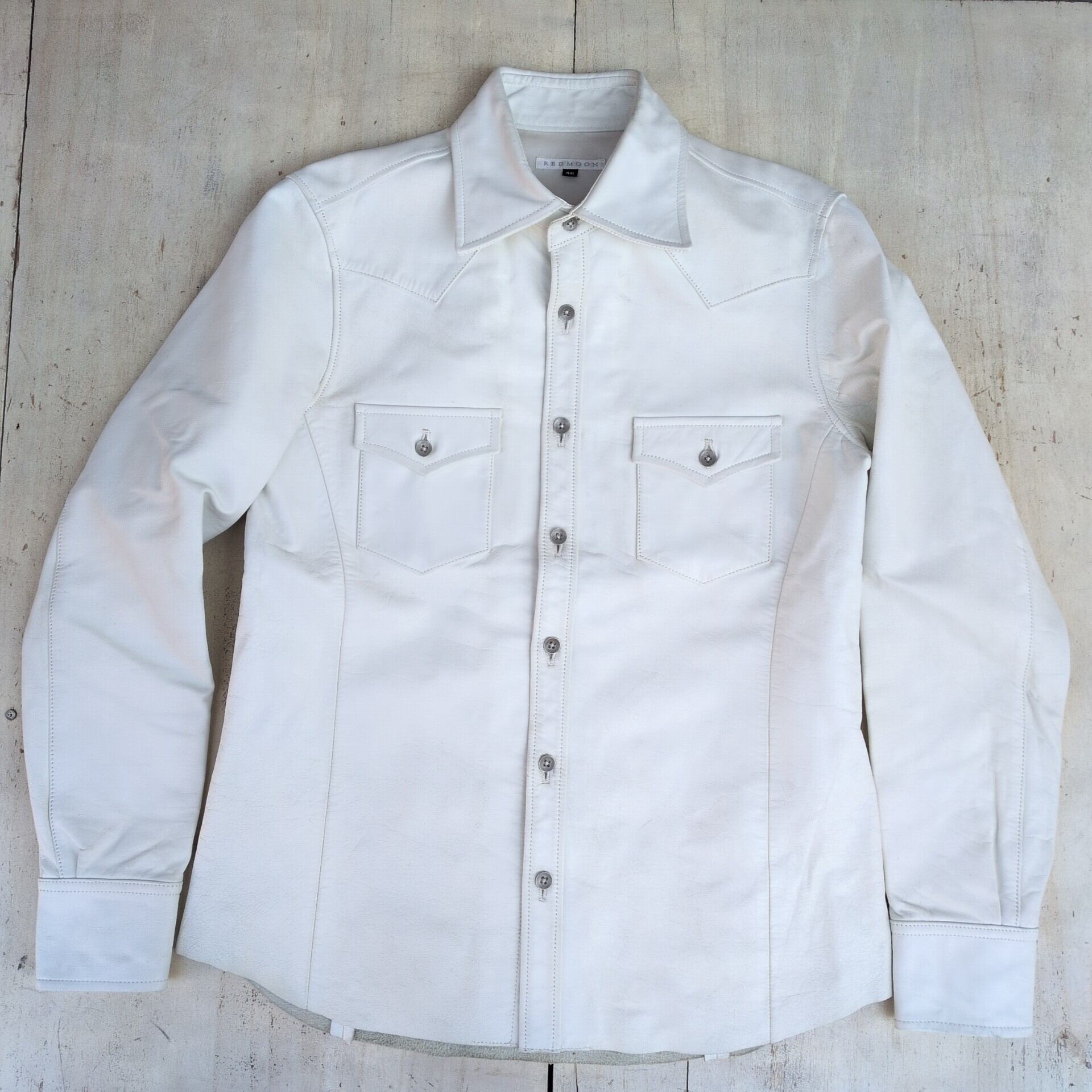 レッドムーンREDMOON/RED MOON/馬革/レザーシャツ/40/白系/UA18KK15