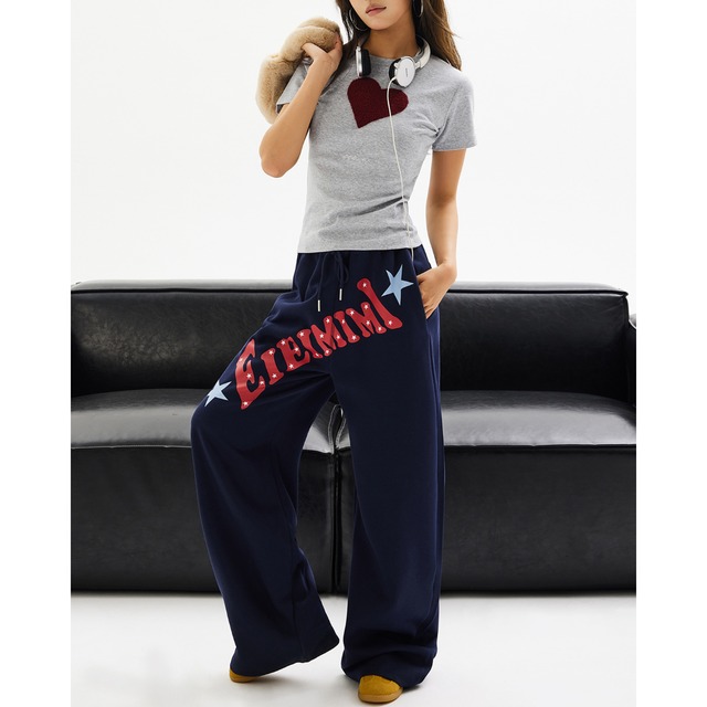 red heart design short sleeve tee　レッドハートデザイン半袖ティー　J0842