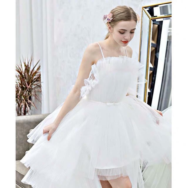 鳥レース　チューブトップ　ウェディングドレス　二次会　ドレス 鳥レース チューブトップ ウェディングドレス 二次会 ドレス 鳥レース