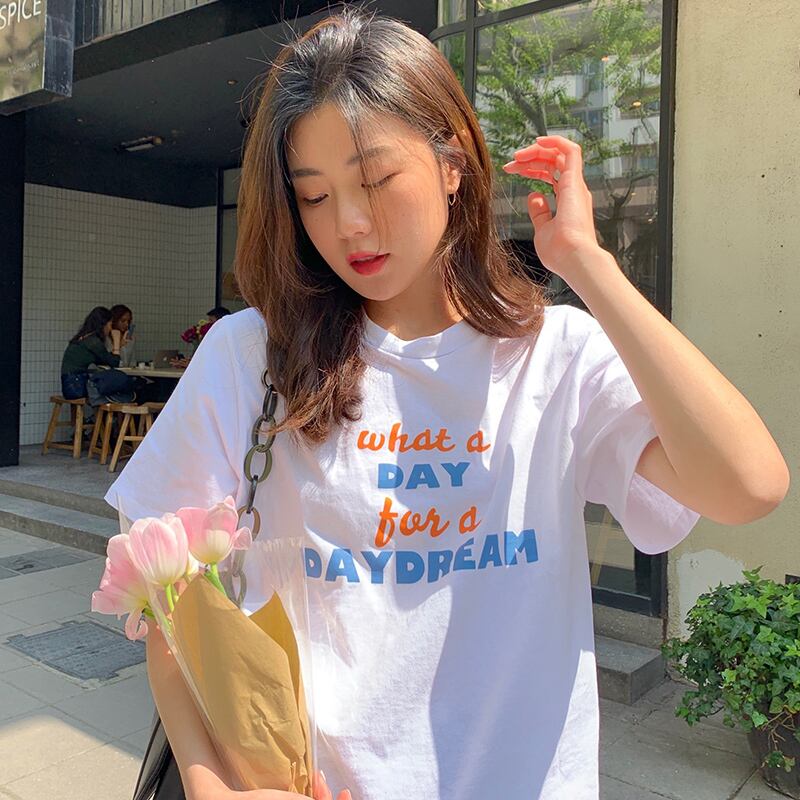 スプリングシャツ ルーズプリントラウンドネックTシャツ 春物 Oネック 1号婦人31608423361