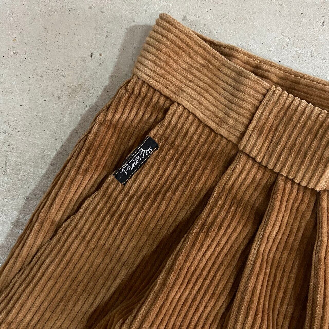 70s Vintage 3タック コーデュロイバギーパンツ ブラウン W32相当