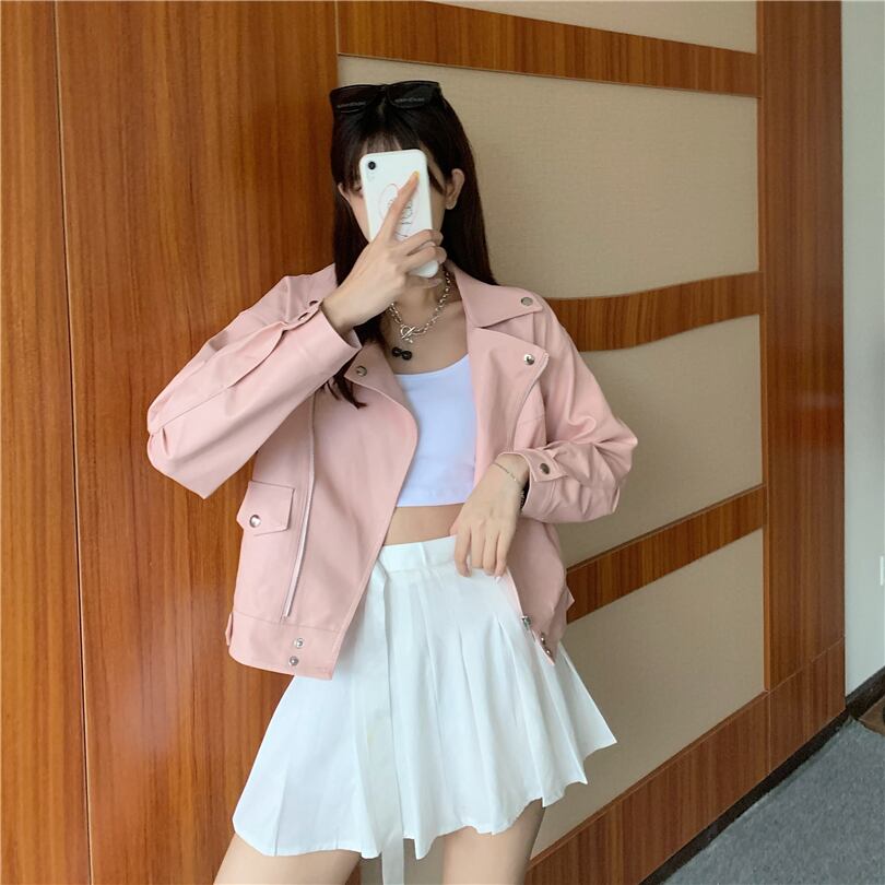 ルーズジッパーカーディガン 上着レザージャケット 上着 コート ロング