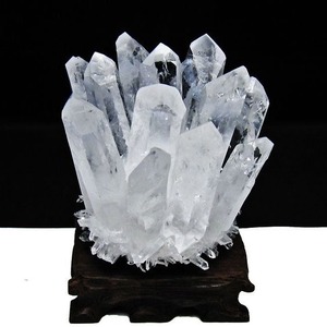 水晶 クラスター 水晶 原石 台座付属 一点物 182-8348