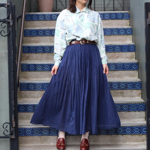 USA VINTAGE NAVY COLOR LONG SKIRT/アメリカ古着ネイビーカラーロングスカート