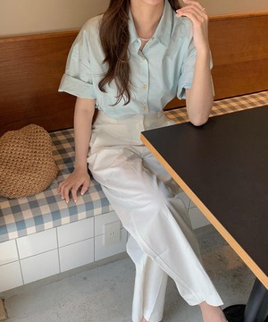 《即納商品》fig shirt (white / beige / mint / lavender / navy)