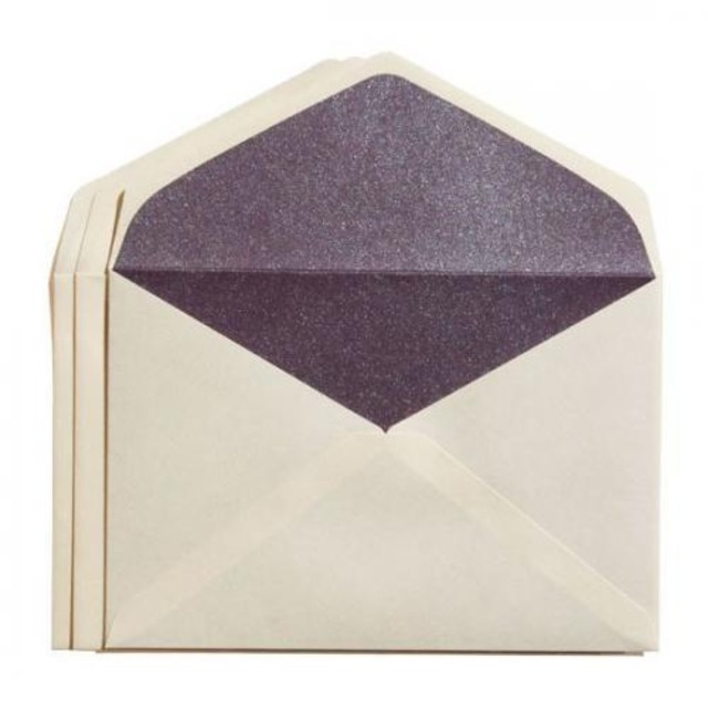 カドをとった二重封筒ダイヤ貼り・洋3(JIS洋1)・雁皮/紫(むらさき)・3枚組