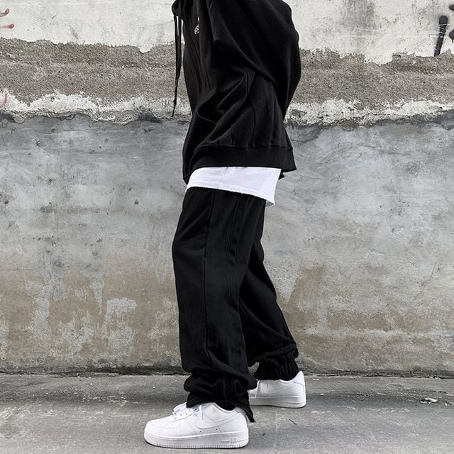 大人気！XL 黒 韓国 ジョガーパンツ ストリート メンズ トレンド ワークパンツ