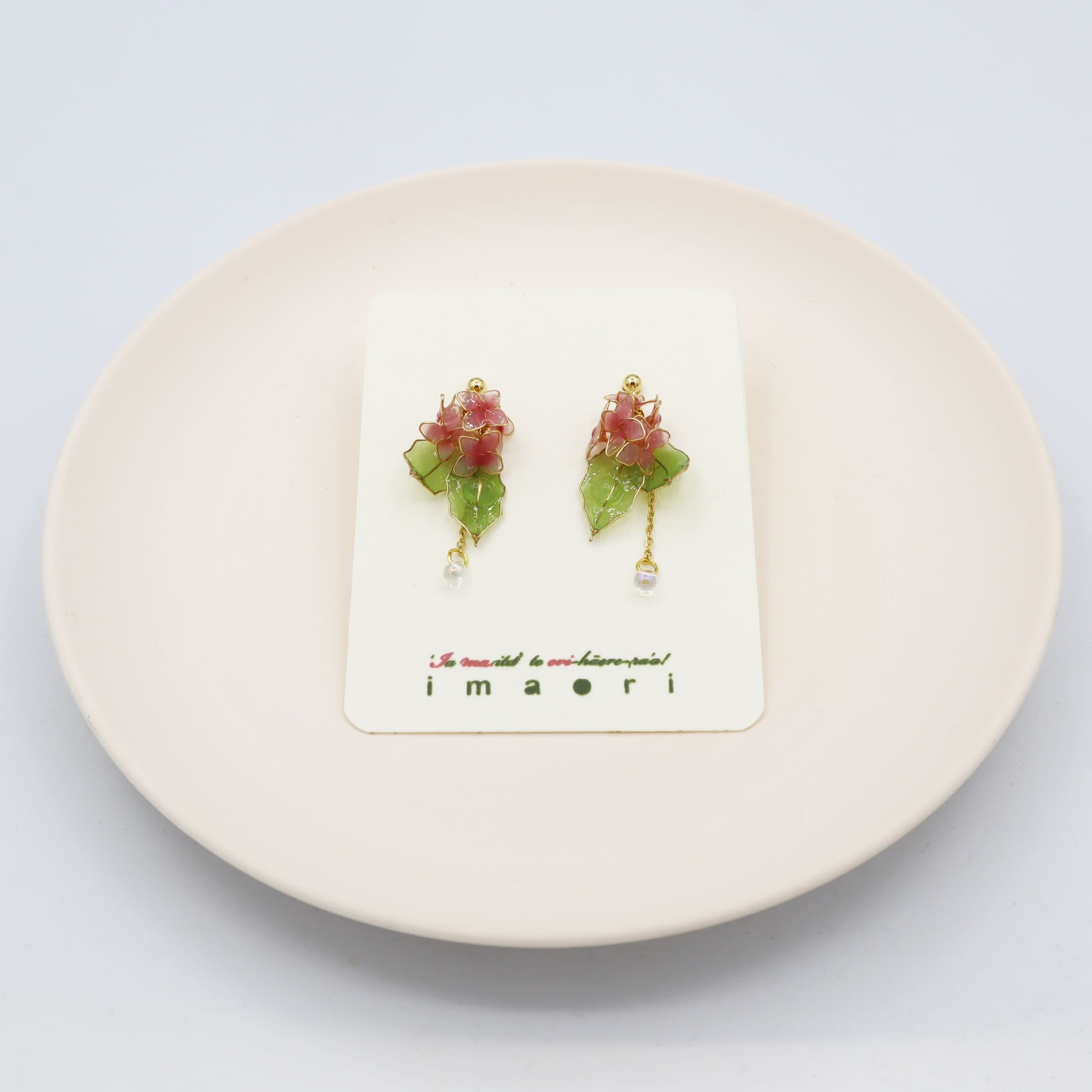 紫陽花ピアス（pink）
