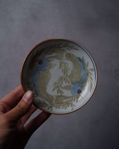 小皿　双鯉文　２枚　/　明治〜大正期