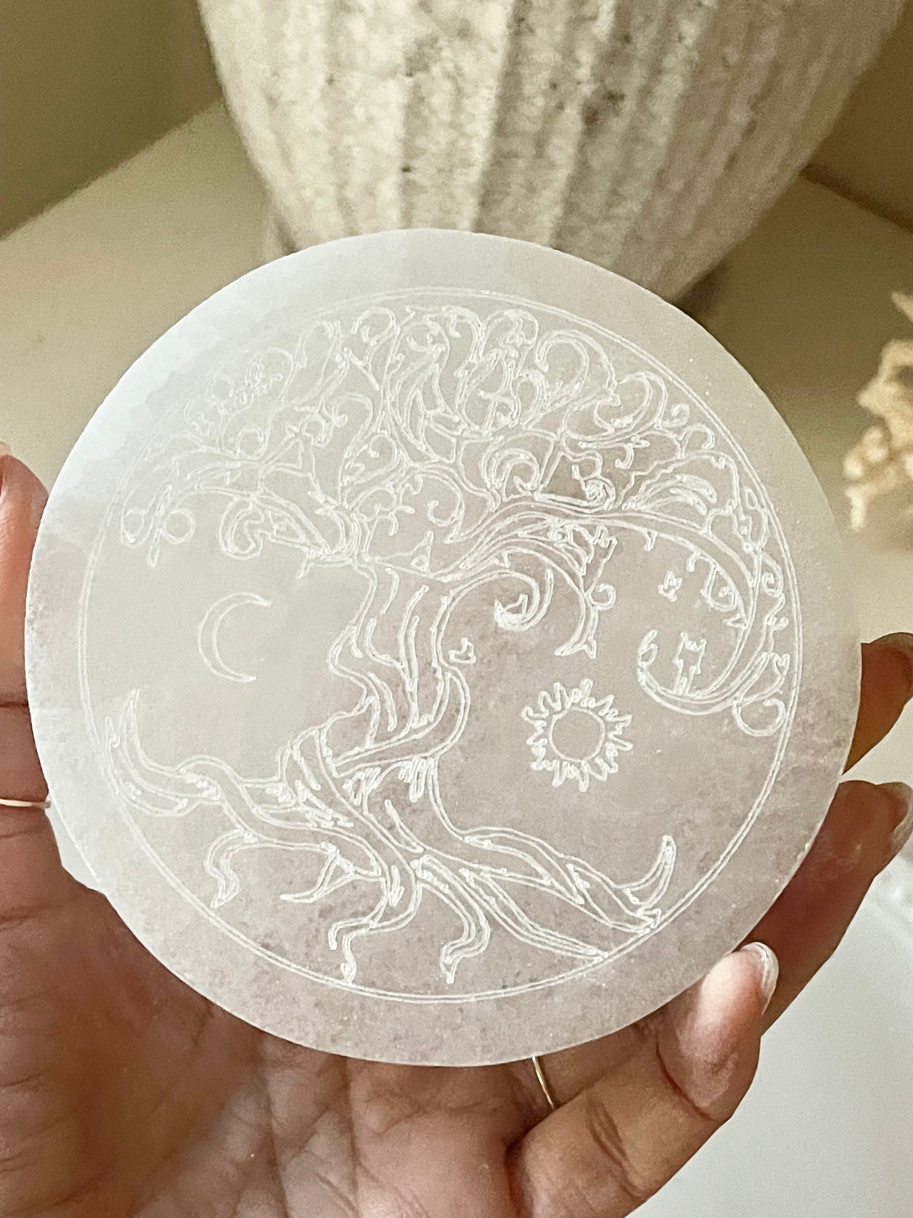 セレナイトプレート(生命の樹)10cm