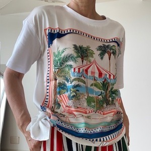 VILAGALLOドルチェ・ファール・ニエンテ プリントオーバーTシャツ（（サイドリボン付き） SPAIN:VIL33642¥265000＋tax