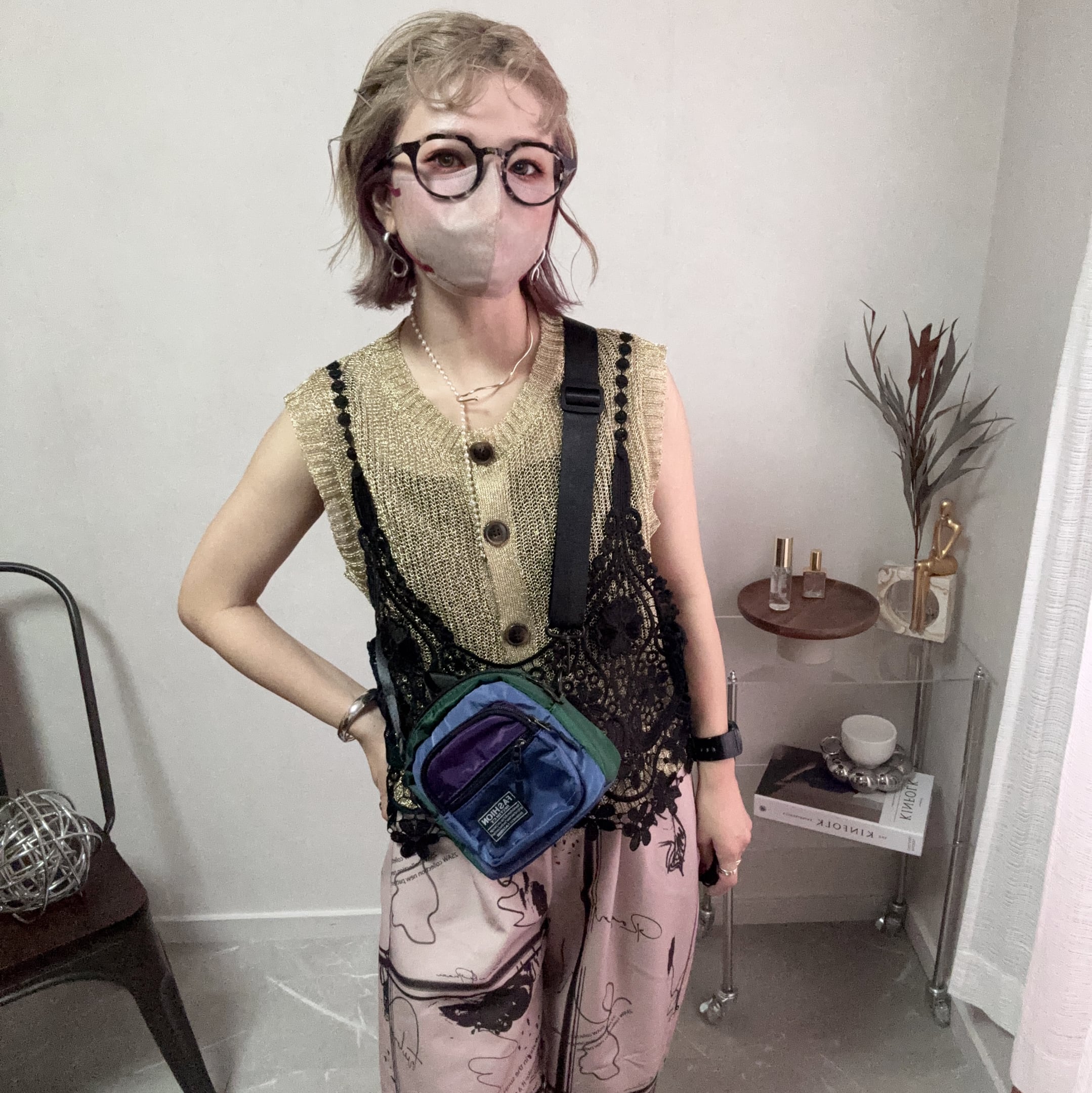 sleeveless lame tops【Gold】