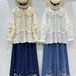 2色/Wレースカラー刺繍ブラウス ・12114