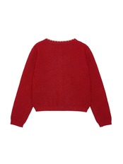 Rosette Flower Motif Knit Cardigan F0863
