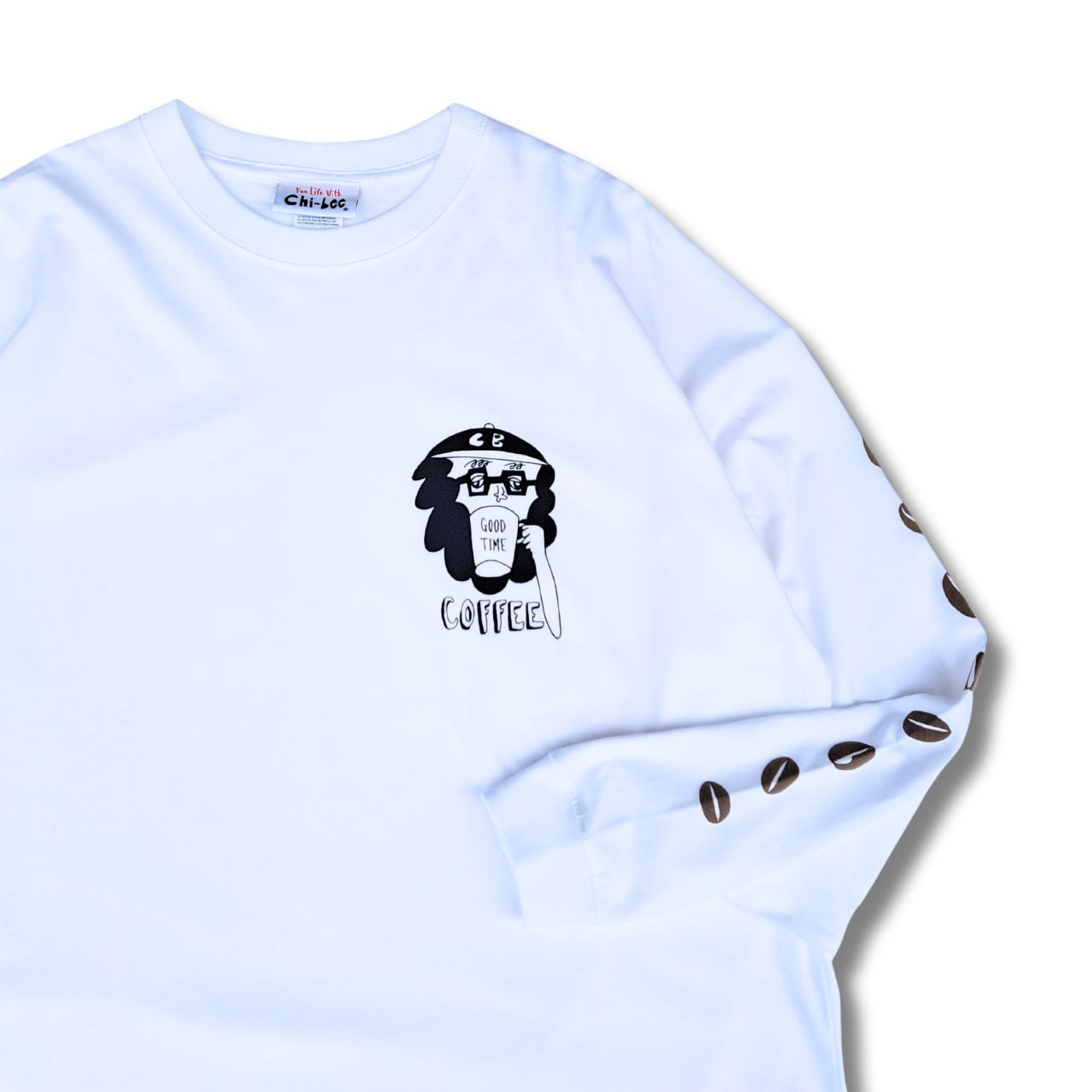 CHI-BEE coffee ロングTシャツ (white)