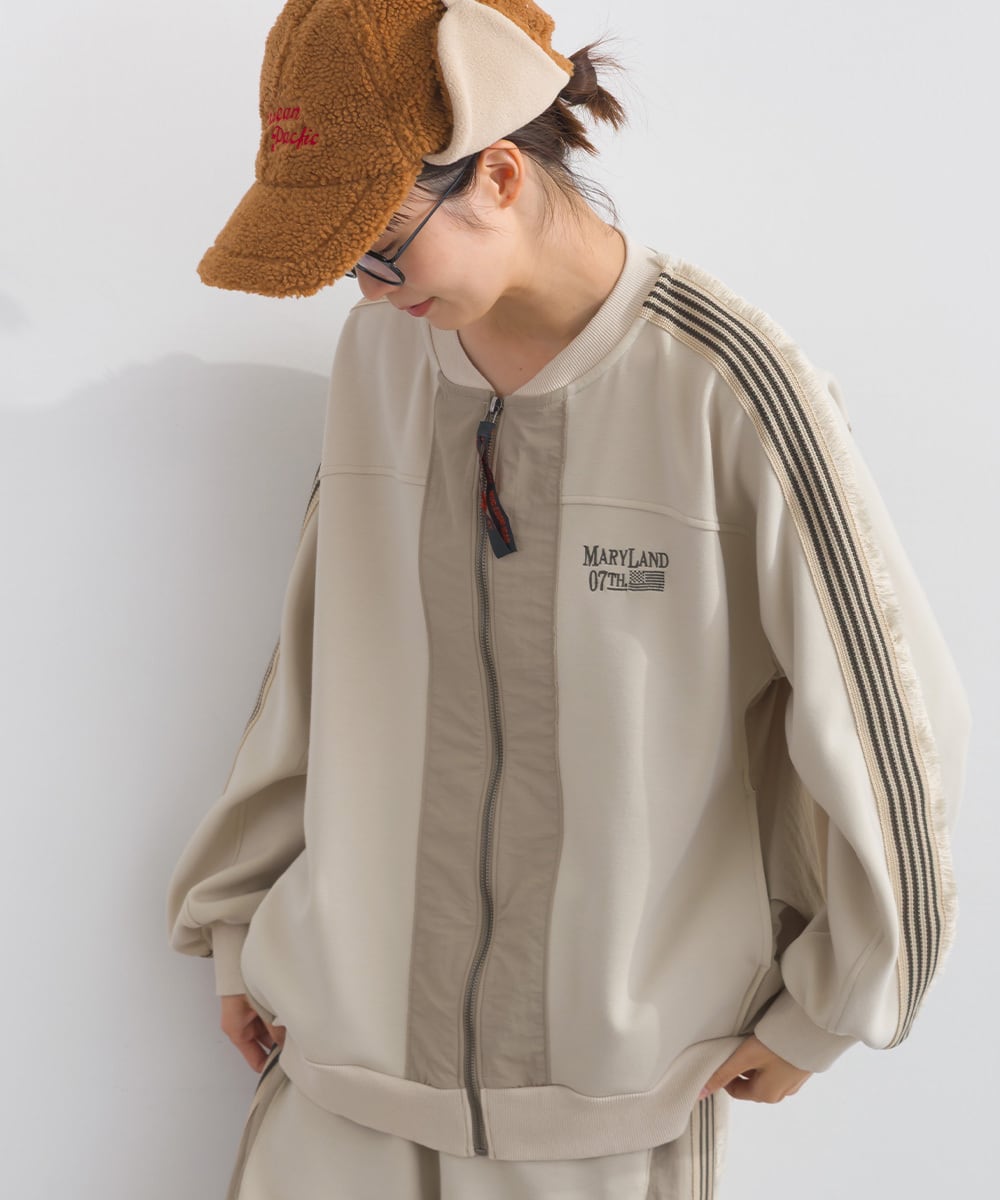 K53105 ポンチフリンジラインテープZIPブルゾン / Ponti Fringe Line