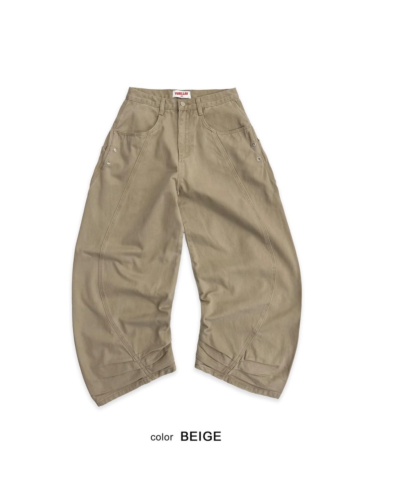 ユニセックス日本未発売Curve Eyelet Studs PT／beige