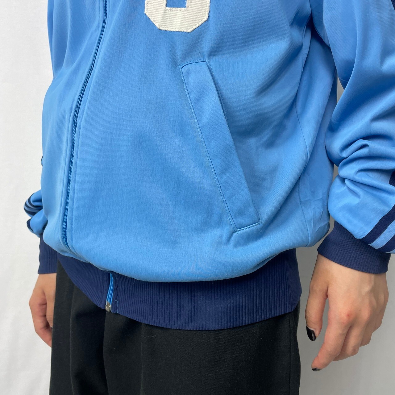 80年代 adidas アディダス ジャージ ナンバリング フロッキープリント  