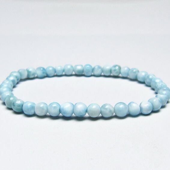 ラリマー ブレスレット 5mm メール便可 一点物 111-50970