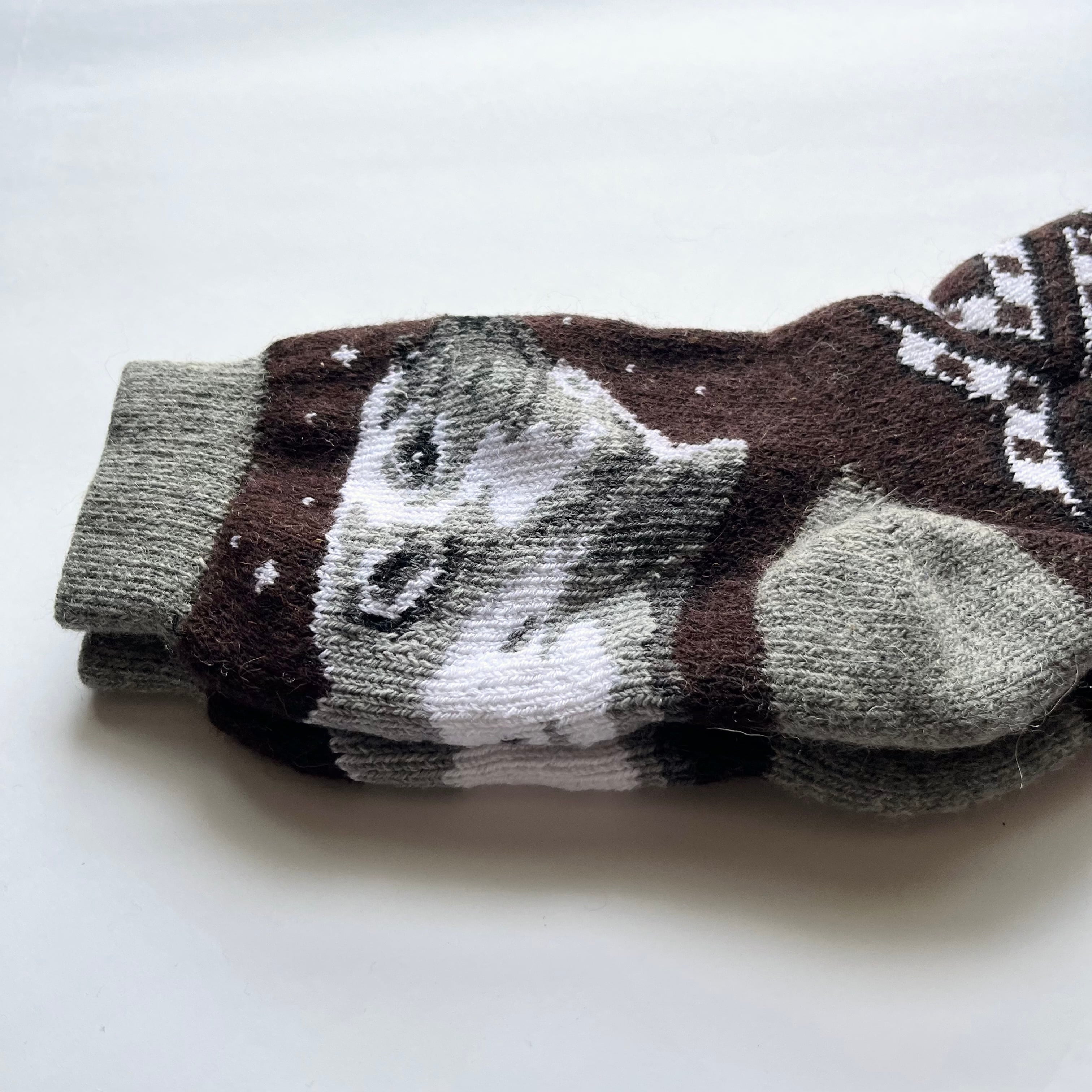 ウクライナ支援/メンズウールソックス(シロクマ柄)