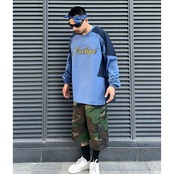 ストリート Chicanoブルドッグ 刺繍 ロングTシャツ T500
