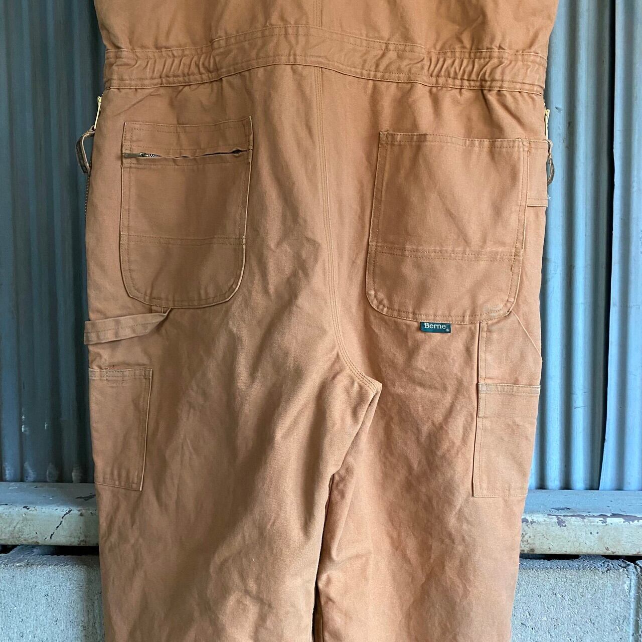 ビッグサイズ BERNE ダック地 オーバーオール メンズW44-46 古着