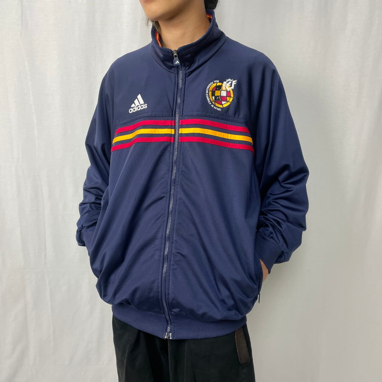 90s パフォーマンスロゴ『adidas×デサント製』カラーブラック×レッド