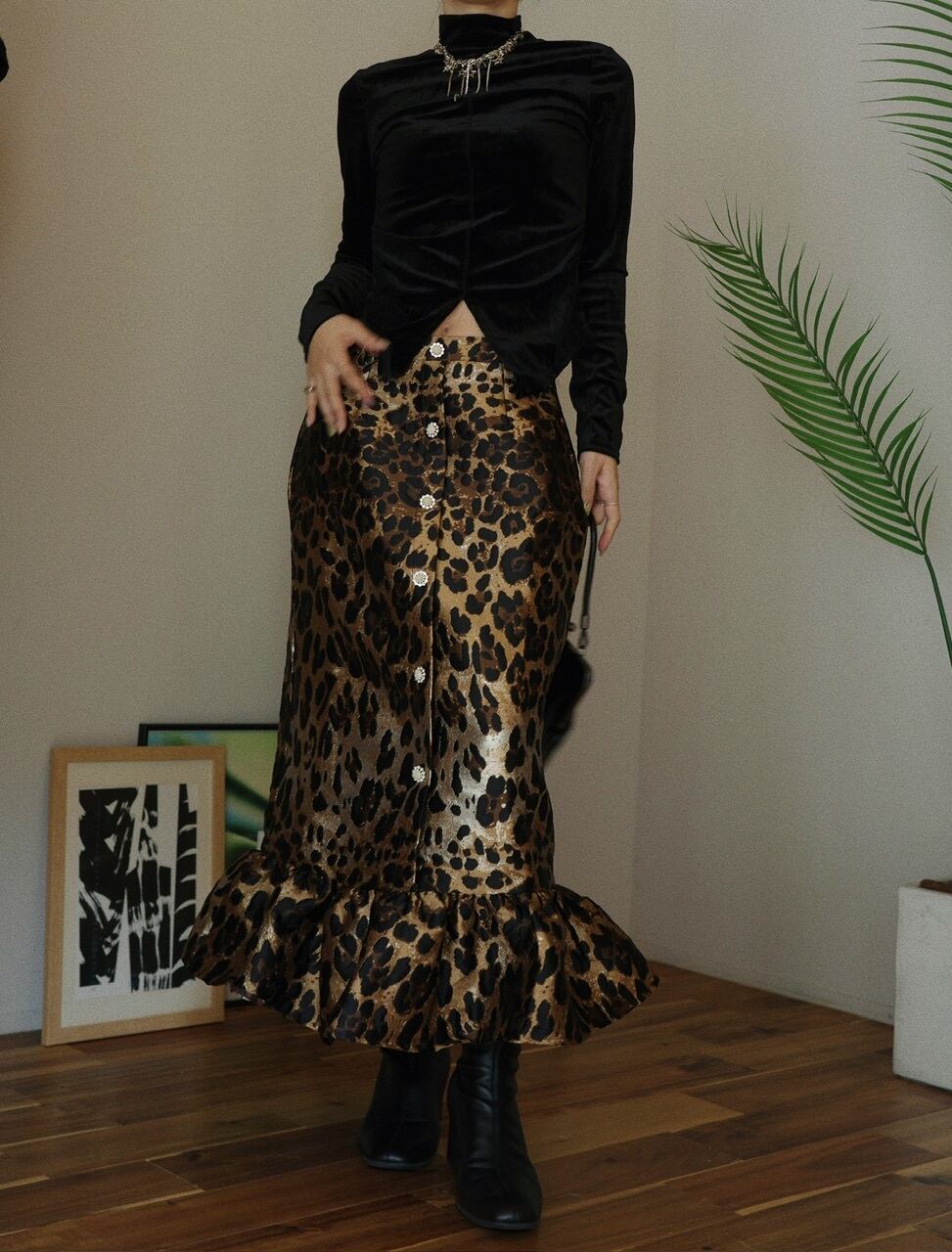 Sister Jane フローレゾンジェガードスカート sister jane】Suite Leopard Jacquard Skirt | osrsofficial