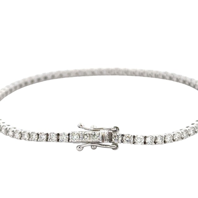 K18WG 3.06ct ﾀﾞｲﾔ ﾃﾆｽﾌﾞﾚｽ