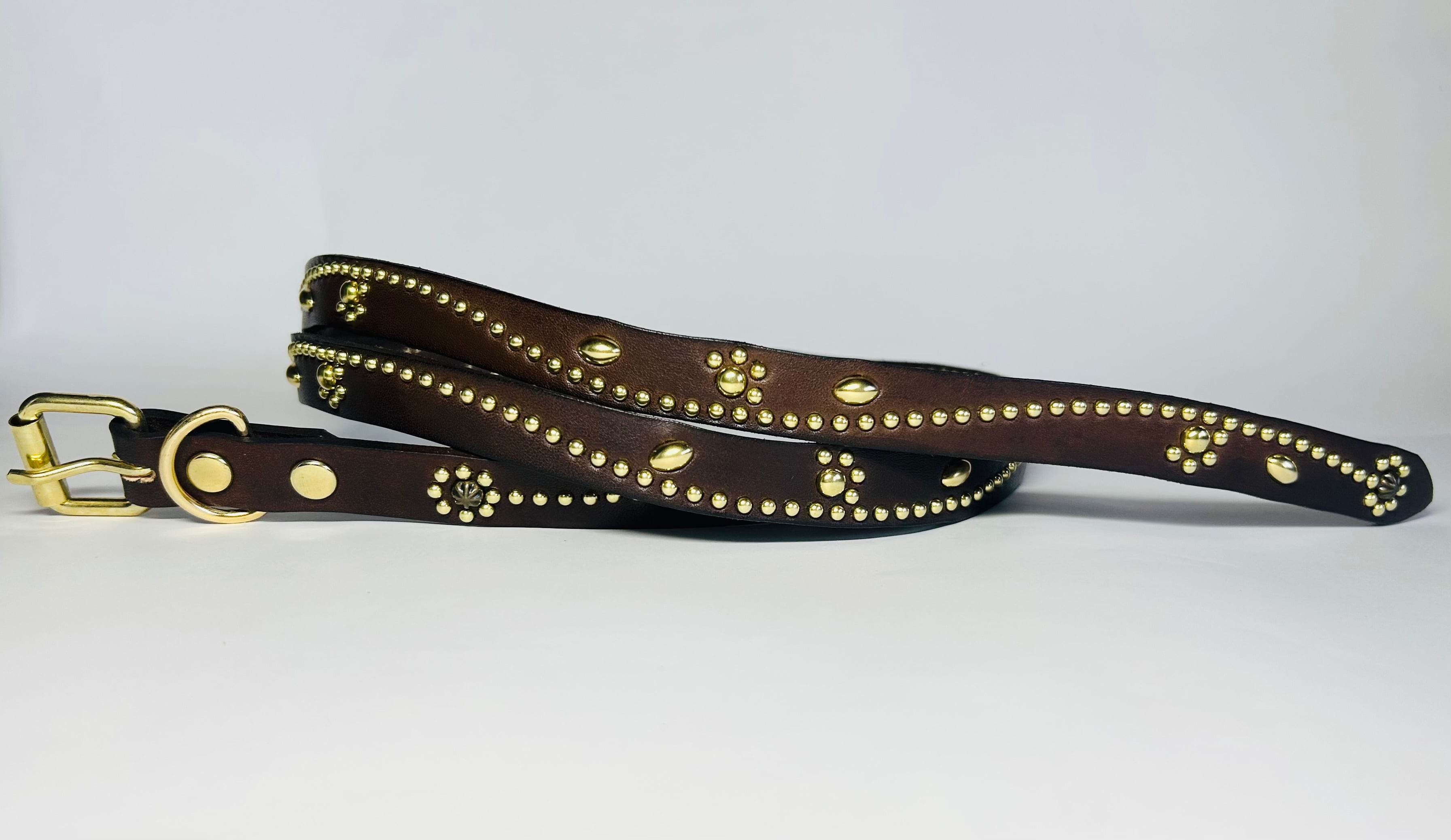 【美品】BUFFALO BOBS　高級７連スタッズスワロフスキー本革ドレスベルト 4b20b638bd716bc90a32f4ebc930fa