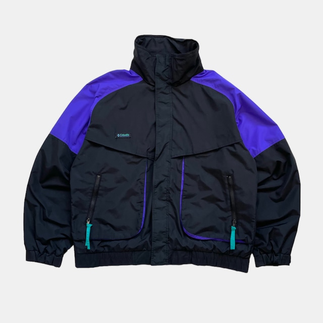 90's Columbia high peak jacket "Powder Keg"(M) - black,purple