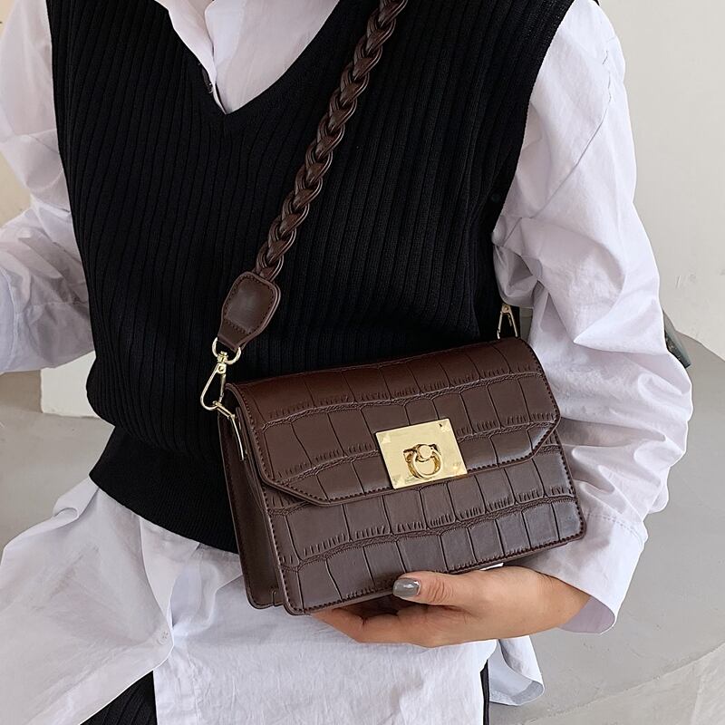 秋冬ストーン柄スモールバッグメス2020新しいトレンディなワイルドワンショルダーメッセンジャーバッグテクスチャーインススモールスクエアバッグ Tiancai_Wing_Bag6350732068