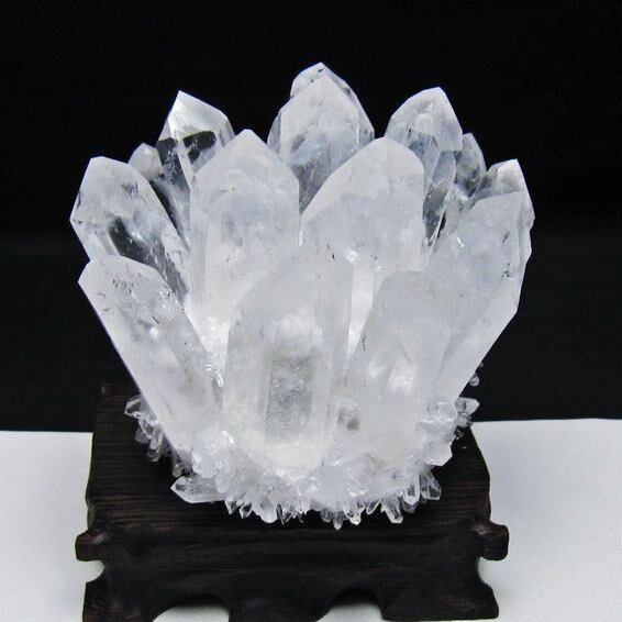 水晶 クラスター 水晶 原石 台座付属 一点物 おまかせ便 182-8587