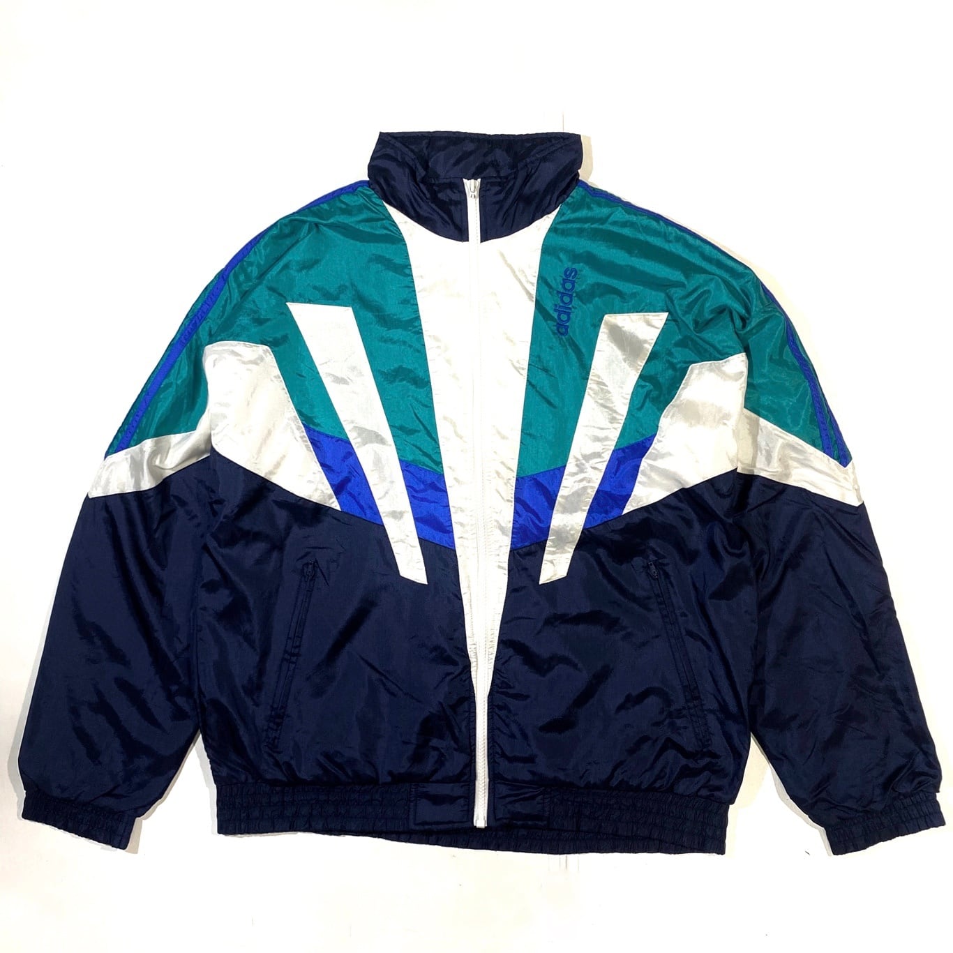 80〜90年代 銀タグ ビンテージ adidas アディダス フルジップ ナイロン