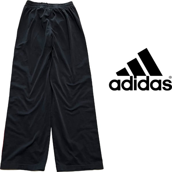 1点物◇アディダスadidasライン入り黒赤ジャージパンツ古着ボーイズL