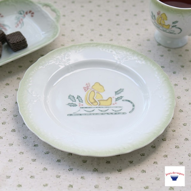 【マニー】クリスマス・ベア ケーキプレート