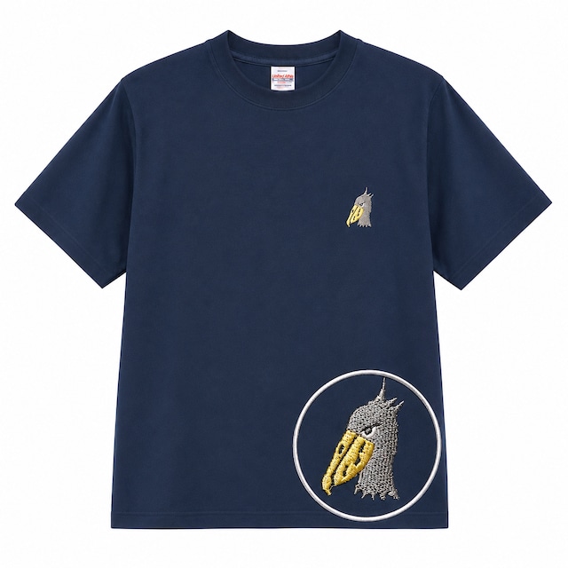 ハシビロコウ刺繍Tシャツ(横顔)