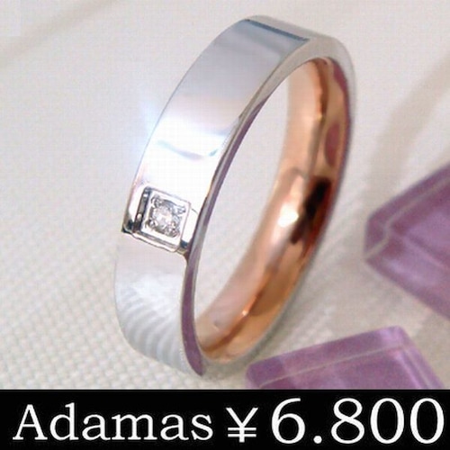【Steel Adamas / スチールアダマス】 ステンレス316L ダイヤモンドリング/ピンクゴールド (z-gjrsd805)