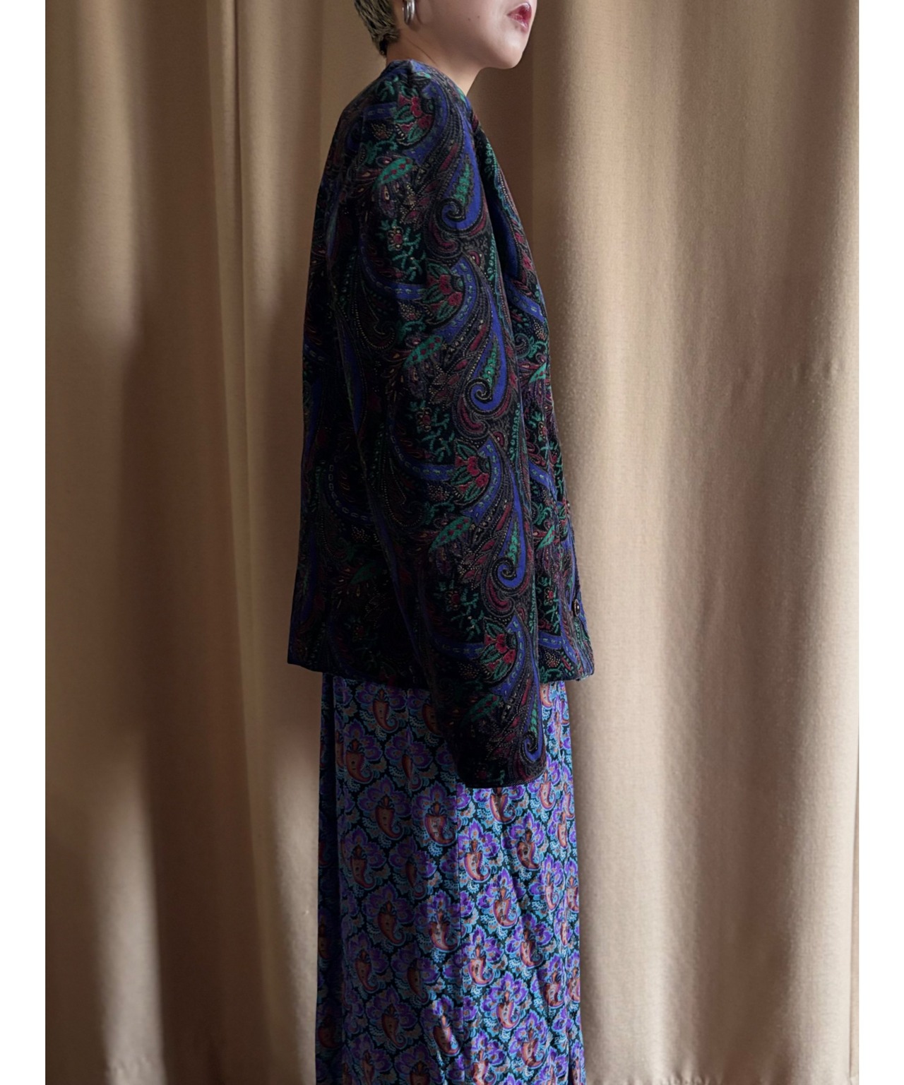 MADE IN CANADA paisley velour jacket-5045-10