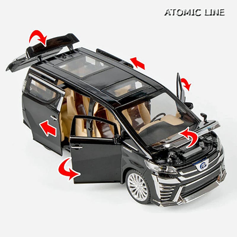 TOYOTA ヴェルファイア 1/24 ミニカー 全2色 ライト点灯 TOYOTA ヴェルファイア 1/24 ミニカー 全2色 ライト点灯