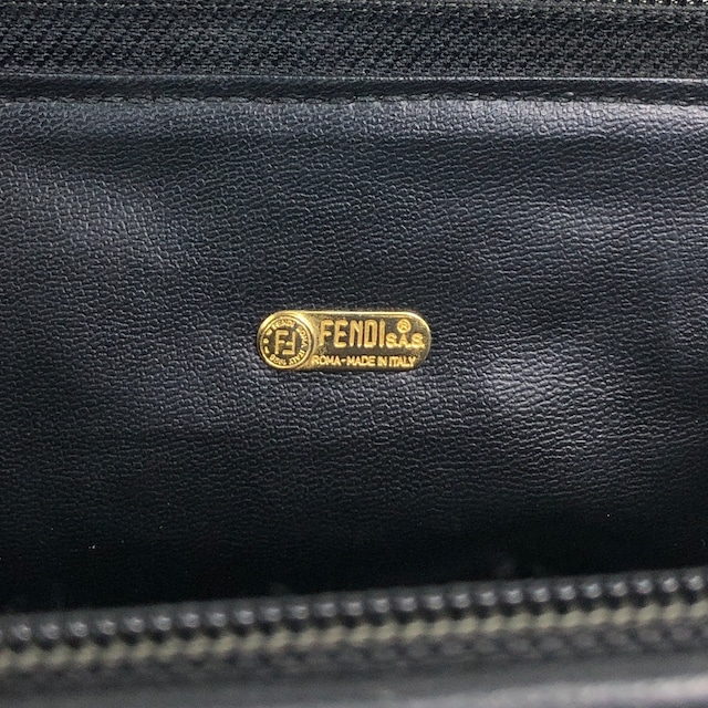 FENDI フェンディ ズッカ ショルダーバッグ ブラック PVCレザー 2way ミニボストン vintage ヴィンテージ オールド prhk66