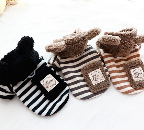 《即納》№1103013　くまさんフードボーダートップス