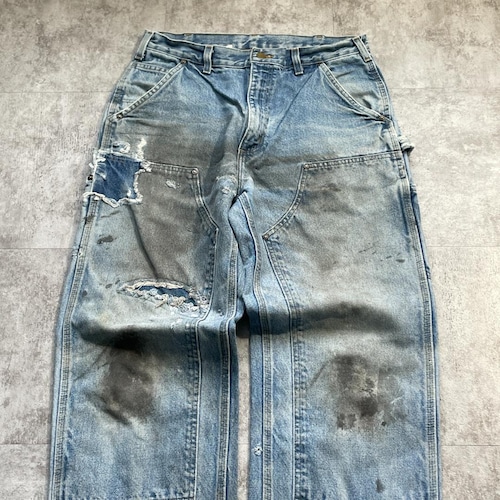 00s USA生地製 デニム ダブルニー カーハート B73 DST 32×34 詳細写真4