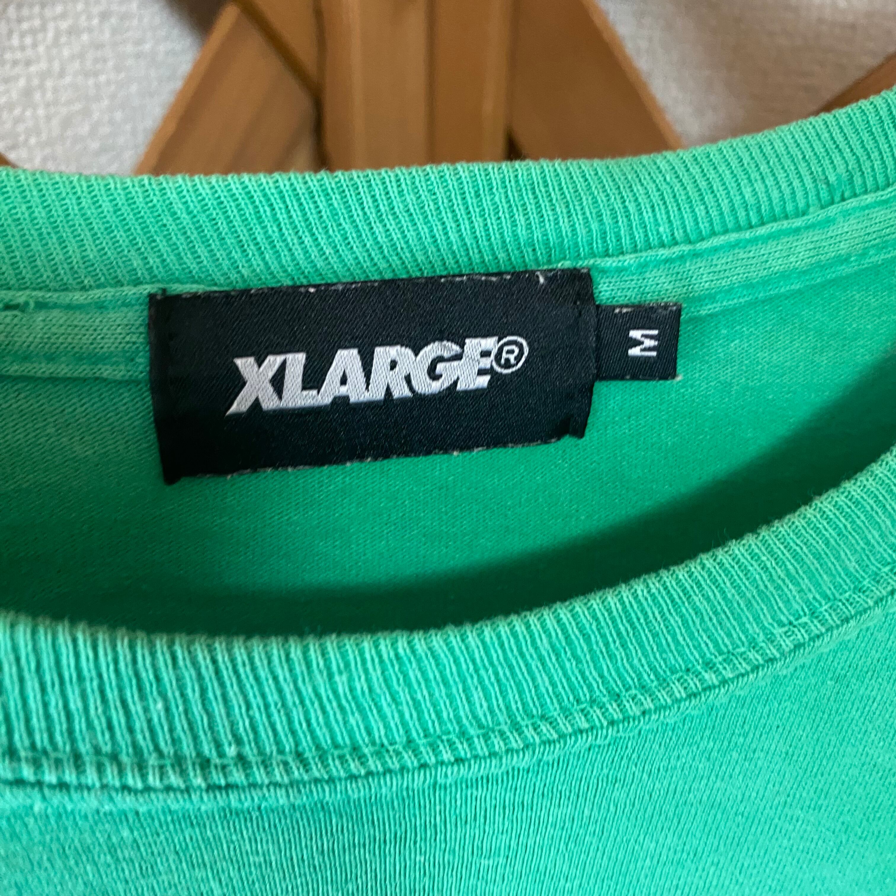 xlargeスウェット 希少 刺繍ロゴグリーンストリートビックロゴ緑トップス