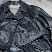 leather trench coat black