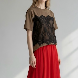 レースパネルTシャツ 26424-711