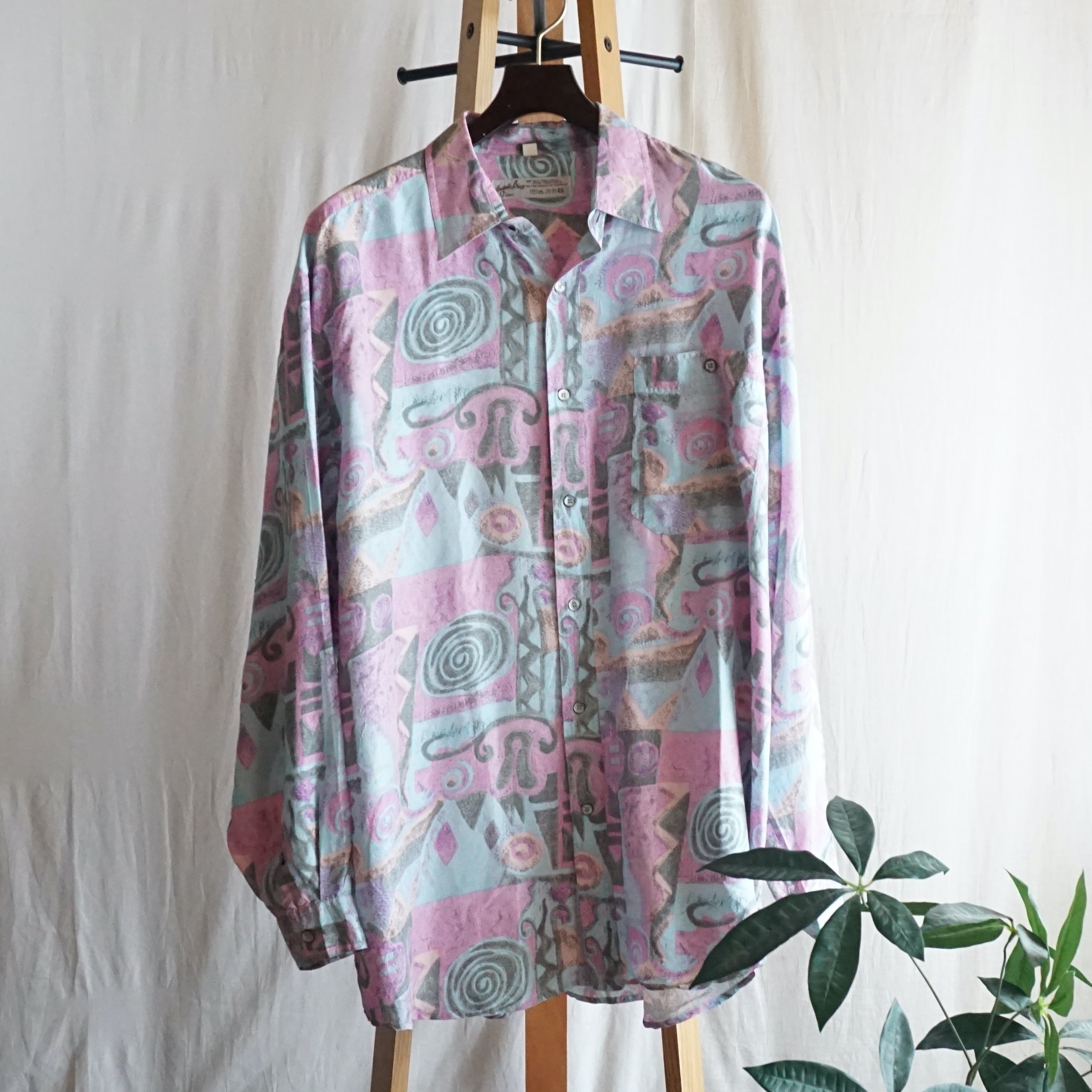 フランス 総柄シルクシャツ 90's France [C2790] | 古着屋ベルエキップ